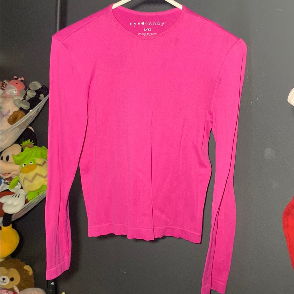 Eye Candy Fuchsia Long Sleeve Tee